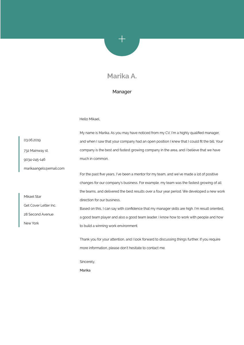a ceo cover letter sample