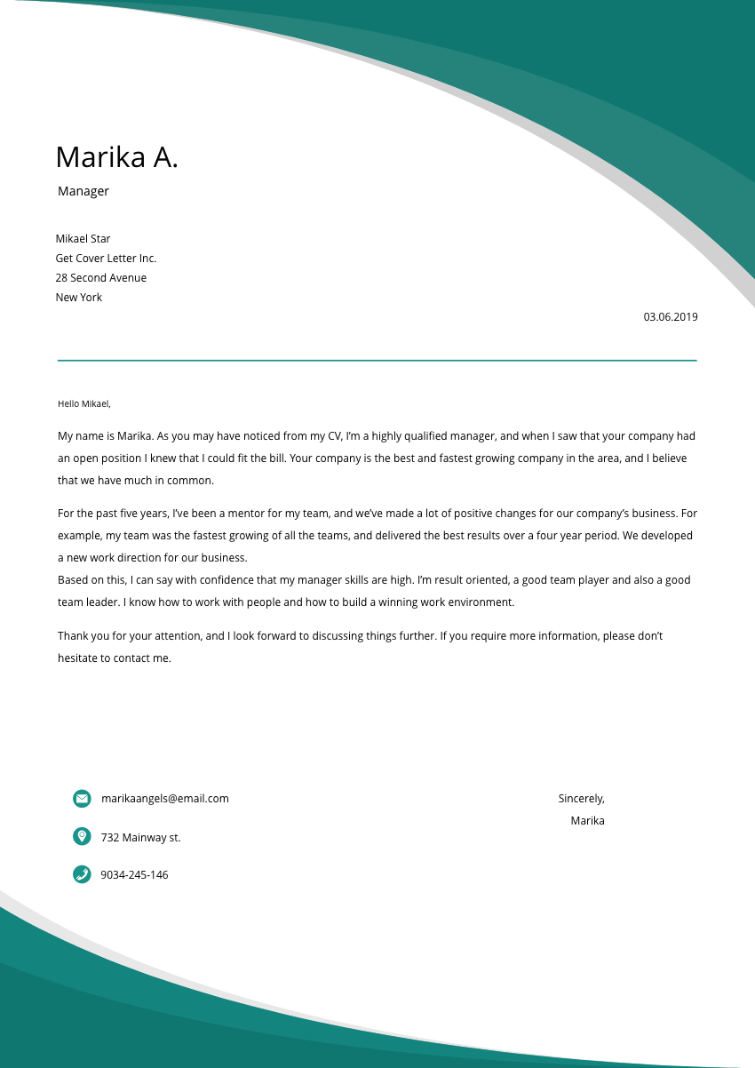 a production planner cover letter sample