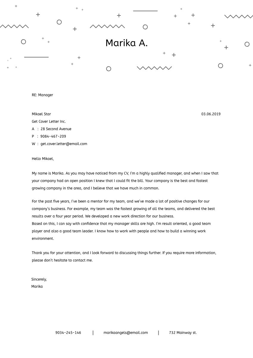 image of a cover letter for a forklift driver