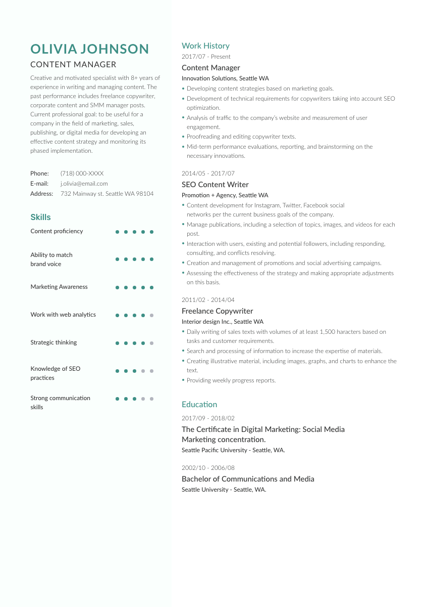 
                                                             a security manager resume example