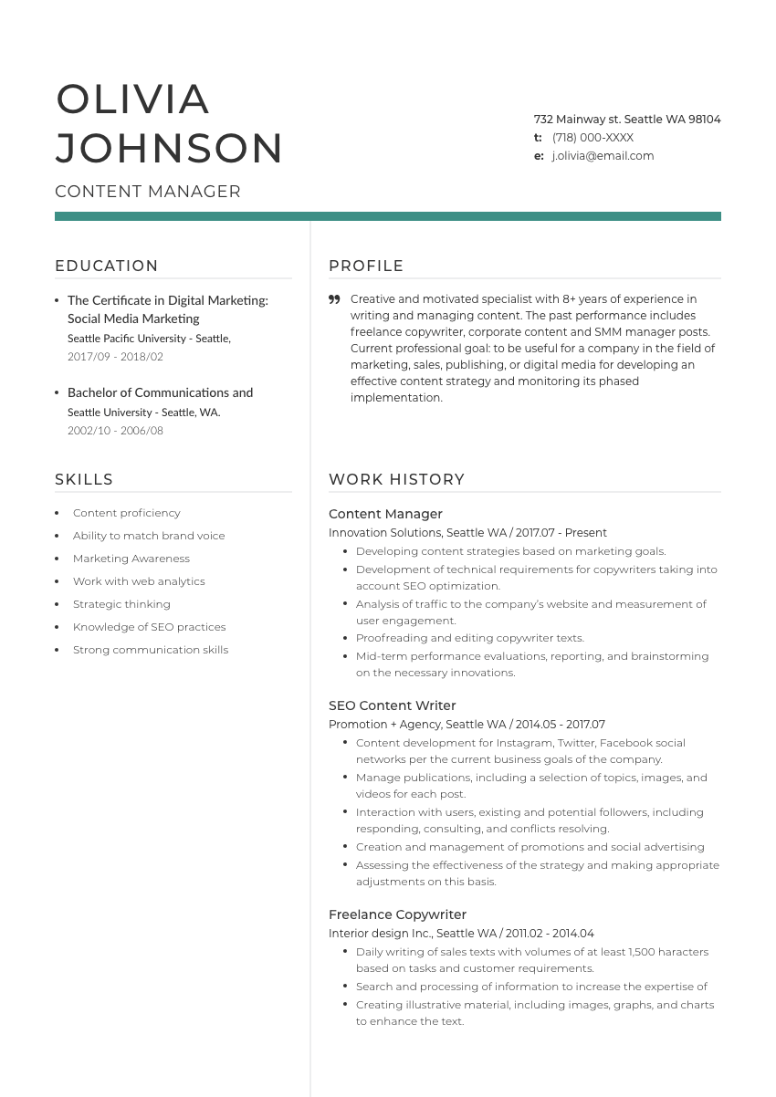 
                                                             a maintenance manager resume example