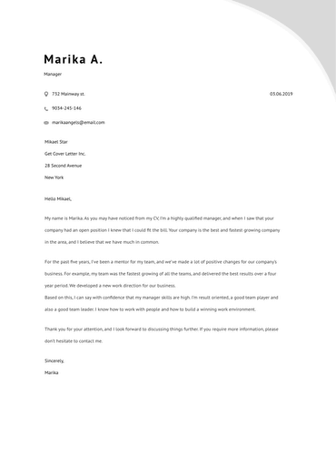 resume and cover letter in one document