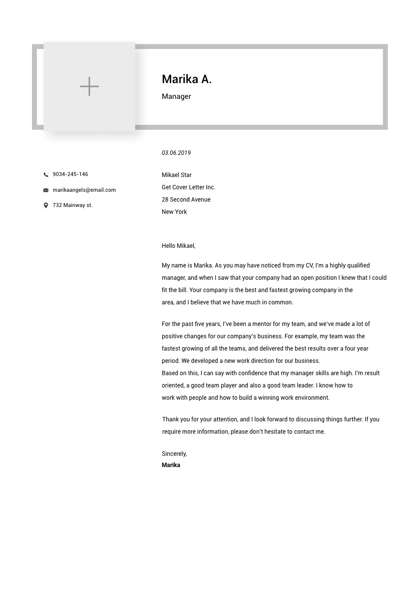 Cover letter templates