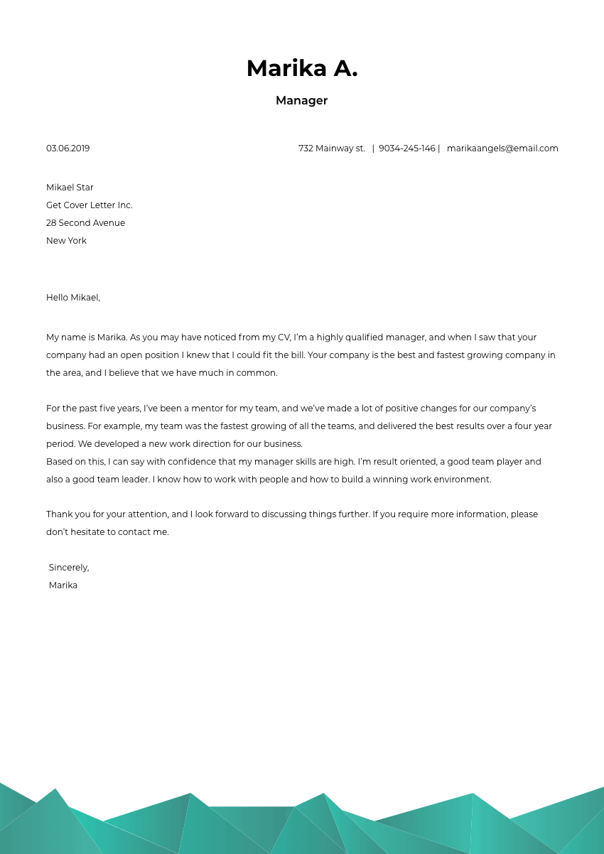 a hostess cover letter sample