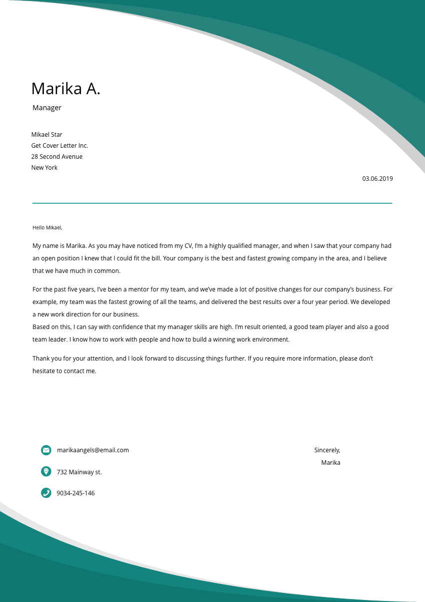 an inventory manager cover letter sample