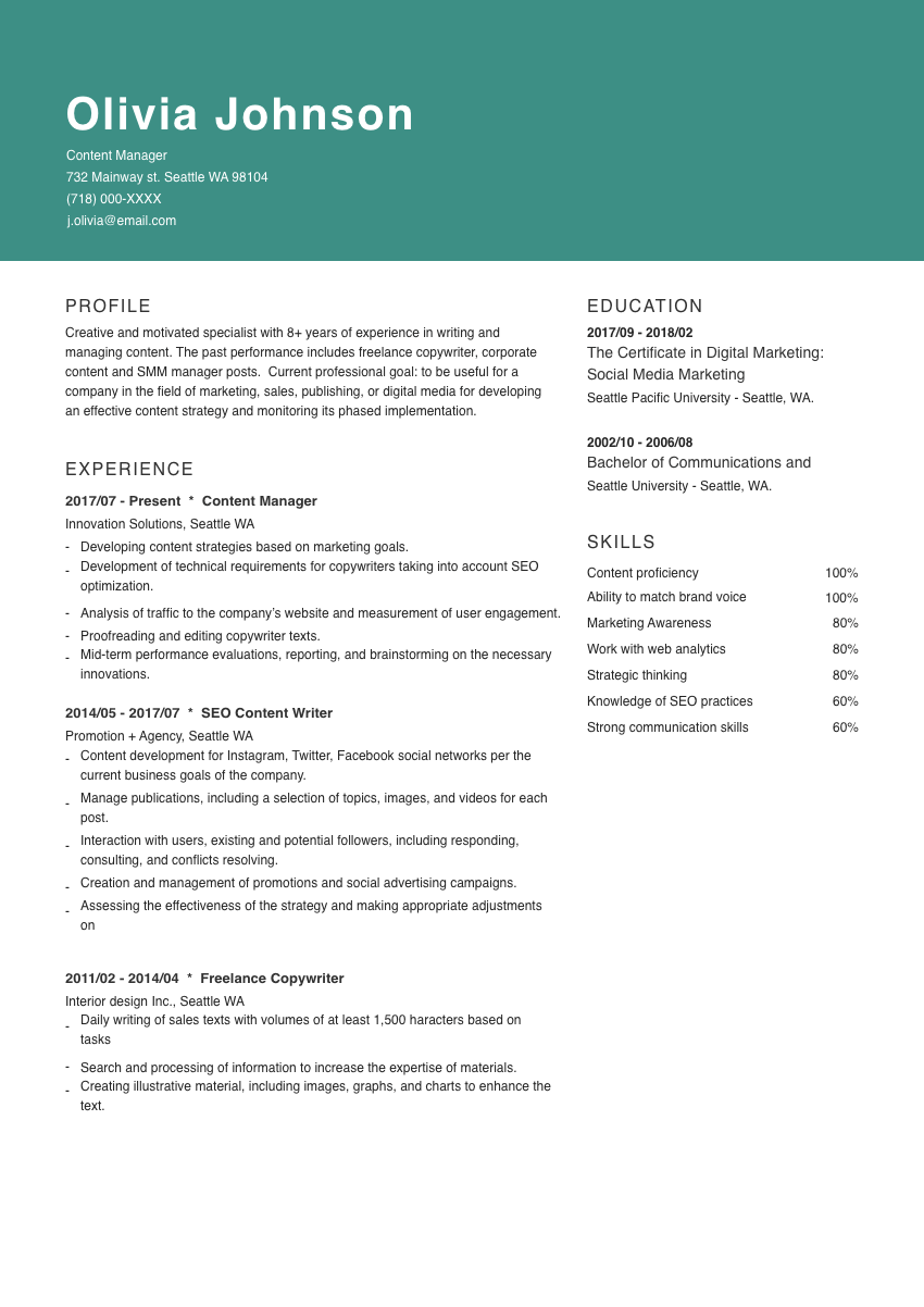 
                                                             a translator resume example