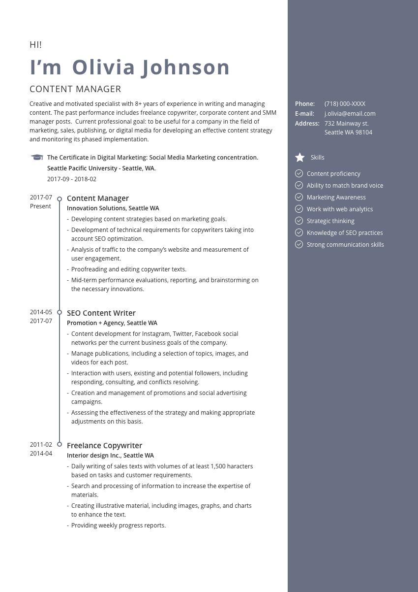free modern day resume templates