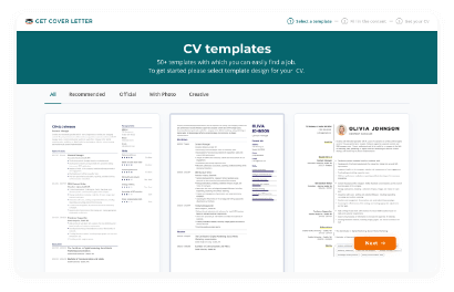 Select your industry and desired position